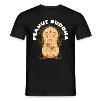 Peanut Butter Buddha Funny Gift Idea Peanut - Men's T-Shirt - black - Front - AI Model Male 178 light (178cm)