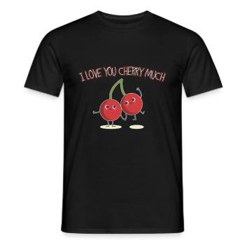 Kirsche - Männer T-Shirt - Schwarz - Vorne - AI Model Male 178 light (178cm)
