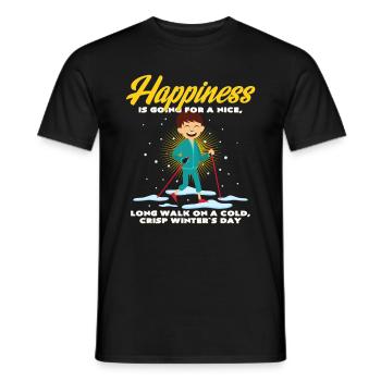 La marche nordique en hiver rend heureux et heureux - T-shirt homme - noir - Devant - AI Model Male 178 light (178cm)