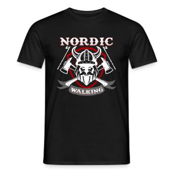Nordic Walking - Männer T-Shirt - Schwarz - Vorne - AI Model Male 178 light (178cm)