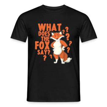 What does the Fox say - Men's T-Shirt - black - Front - AI Model Male 178 light (178cm)