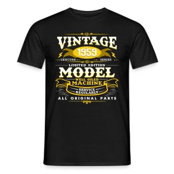 1959 - Men's T-Shirt - black - Front - AI Model Male 178 light (178cm)