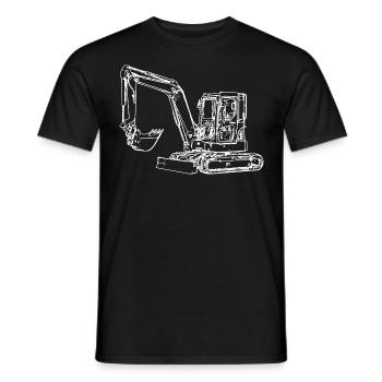 Excavator Excavator Crawler Spoon white - Men's T-Shirt - black - Front - AI Model Male 178 light (178cm)