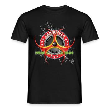 Hardstyle Music Techno - Men's T-Shirt - black - Front - AI Model Male 178 light (178cm)
