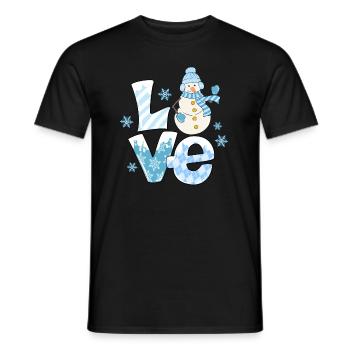 Love - Winter Design - Men's T-Shirt - black - Front - AI Model Male 178 light (178cm)