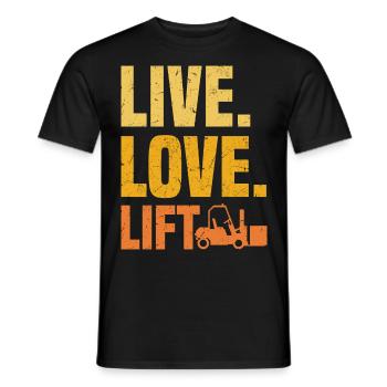 Forklift driver - Men's T-Shirt - black - Front - AI Model Male 178 light (178cm)