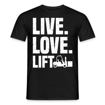 Lagerist - Männer T-Shirt - Schwarz - Vorne - AI Model Male 178 light (178cm)