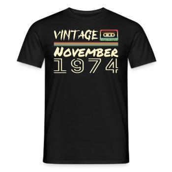 Legendary Since November 1974 - November 1974 - Men's T-Shirt - black - Front - AI Model Male 178 light (178cm)
