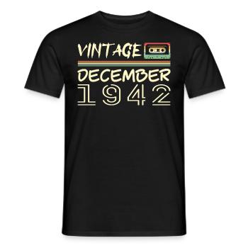 1942 Décembre 1942 Jubilé Décembre 1942 - T-shirt homme - noir - Devant - AI Model Male 178 light (178cm)