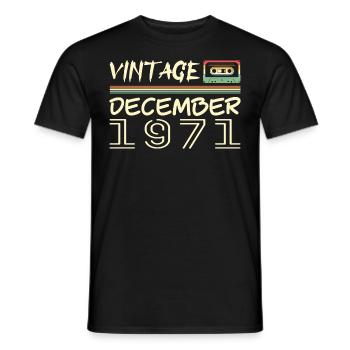 1971 December 1971 Jubilee December 1971 - Men's T-Shirt - black - Front - AI Model Male 178 light (178cm)