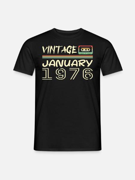 Jahrgang Januar 1976 - Geburtstag Januar 1976 - Männer T-Shirt - Schwarz