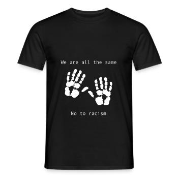 Against law, Nazis, racism. For democracy - Men's T-Shirt - black - Front - AI Model Male 178 light (178cm)