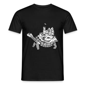 Schildkröte mit Burg by Nikki-Luka - Männer T-Shirt - Schwarz - Vorne - AI Model Male 178 light (178cm)