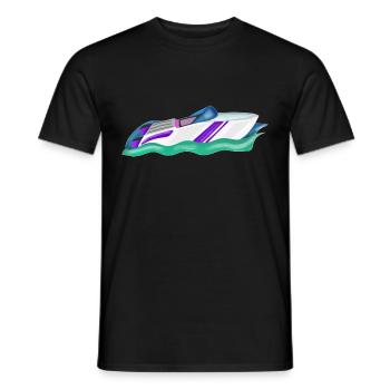 Rennboot oder Speedboot für den angehenden Kapitän - Männer T-Shirt - Schwarz - Vorne - AI Model Male 178 light (178cm)