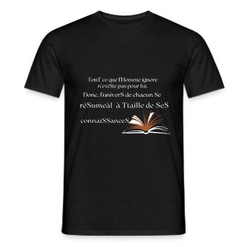 L'Univers des Connaissances - T-shirt homme - noir - Devant - AI Model Male 178 light (178cm)