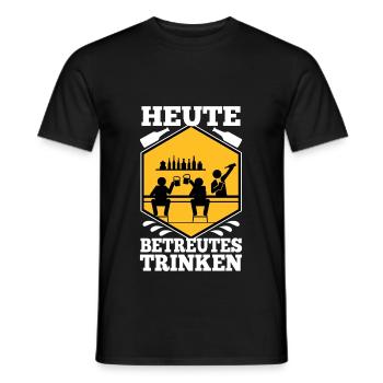 Heute Betreutes Trinken - Männer T-Shirt - Schwarz - Vorne - AI Model Male 178 light (178cm)