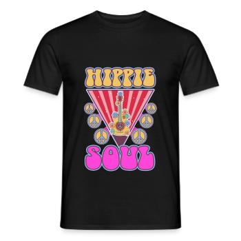 Âme hippie - T-shirt homme - noir - Devant - AI Model Male 178 light (178cm)