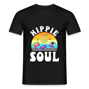 Âme hippie - T-shirt homme - noir - Devant - AI Model Male 178 light (178cm)