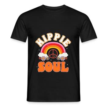 Âme hippie - T-shirt homme - noir - Devant - AI Model Male 178 light (178cm)