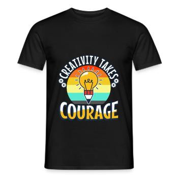 Creativity Takes Courage - Männer T-Shirt - Schwarz - Vorne - AI Model Male 178 light (178cm)