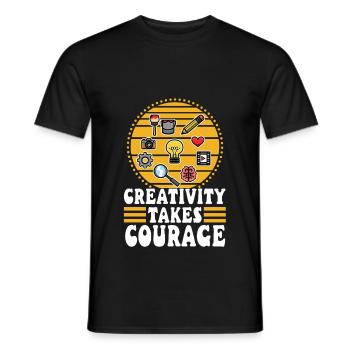 Creativity Takes Courage - Männer T-Shirt - Schwarz - Vorne - AI Model Male 178 light (178cm)