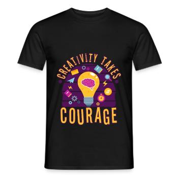 Creativity Takes Courage - Männer T-Shirt - Schwarz - Vorne - AI Model Male 178 light (178cm)
