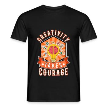 Creativity Takes Courage - Männer T-Shirt - Schwarz - Vorne - AI Model Male 178 light (178cm)