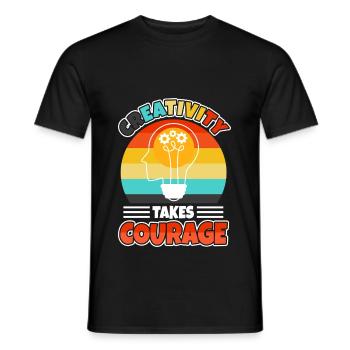 Creativity Takes Courage - Männer T-Shirt - Schwarz - Vorne - AI Model Male 178 light (178cm)