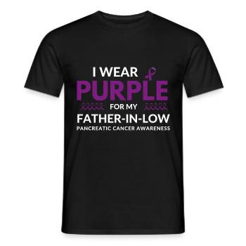 I Wear Purple For My Father-In-Low Cancer - Men's T-Shirt - black - Front - AI Model Male 178 light (178cm)