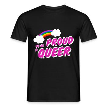 Fier d’être queer LGBT Chemise gay arc-en-ciel - T-shirt homme - noir - Devant - AI Model Male 178 light (178cm)