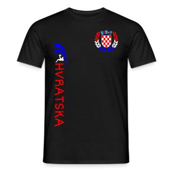 Croatie Football - T-shirt homme - noir - Devant - AI Model Male 178 light (178cm)
