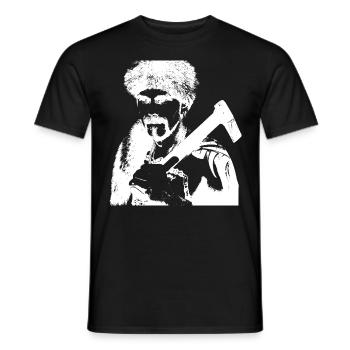 Bûcheron avec chapeau de hache et de castor - T-shirt homme - noir - Devant - AI Model Male 178 light (178cm)