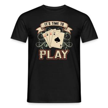 Card Game Poker Heart Card Ace of Spades Gift Idea - Men's T-Shirt - black - Front - AI Model Male 178 light (178cm)