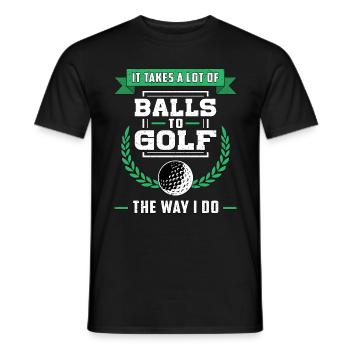 Golf Golfer Golfschläger Golfspieler Golfball - Männer T-Shirt - Schwarz - Vorne - AI Model Male 178 light (178cm)