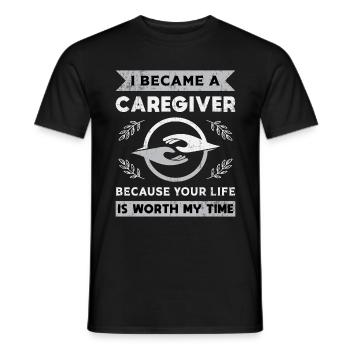 Nursing care elderly care nurse nurse hospital - Men's T-Shirt - black - Front - AI Model Male 178 light (178cm)