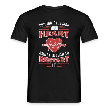 Santäter Rettungssanitäter Ersthelfer Krankenwagen - Männer T-Shirt - Schwarz - Vorne - AI Model Male 178 light (178cm)