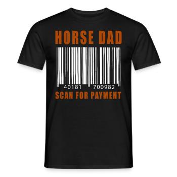 Horse Dad Scan For Payment Father Day Rodeo Tee - Men's T-Shirt - black - Front - AI Model Male 178 light (178cm)
