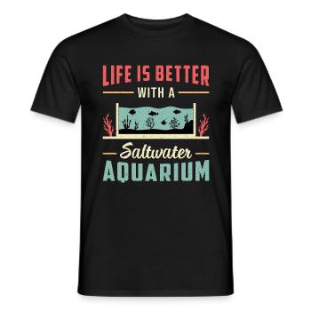 Eau salée Aquarium Aquaristique Aquaristique Cadeau - T-shirt homme - noir - Devant - AI Model Male 178 light (178cm)