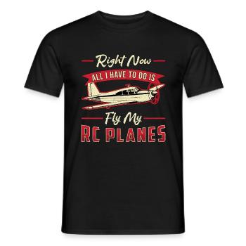 RC pilote modèle vol avion RC cadeau - T-shirt homme - noir - Devant - AI Model Male 178 light (178cm)