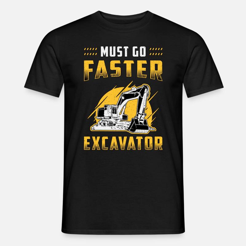 Bagger Baggerfahrer Baggern Bauarbeiter Geschenk - Männer T-Shirt - Schwarz