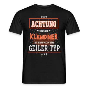 Klempner, einfach nur ein geiler Typ - Männer T-Shirt - Schwarz - Vorne - AI Model Male 178 light (178cm)