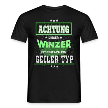 Winzer, einfach nur ein geiler Typ - Männer T-Shirt - Schwarz - Vorne - AI Model Male 178 light (178cm)
