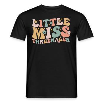 Little Miss Threenager 3rd Birthday 3Year Old Girl - T-shirt homme - noir - Devant - AI Model Male 178 light (178cm)