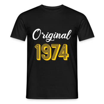 1974 né Né 1974 Cadeau Anniversaire - T-shirt homme - noir - Devant - AI Model Male 178 light (178cm)