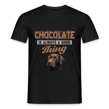Chocolat Labrador Dog Dog énonciations cadeau - T-shirt homme - noir - Devant - AI Model Male 178 light (178cm)