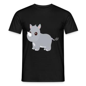 Nashorn - Männer T-Shirt - Schwarz - Vorne - AI Model Male 178 light (178cm)