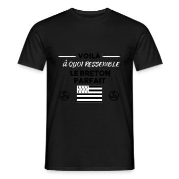 Le Breton parfait Cadeau Homme - T-shirt homme - noir - Devant - AI Model Male 178 light (178cm)