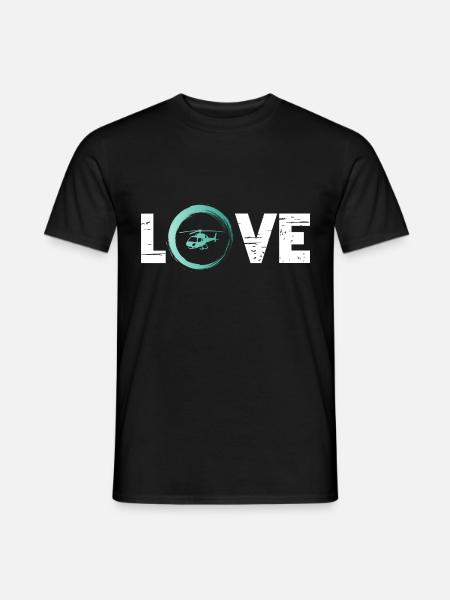 Sporty Hobby Leidenschaft Hubschrauber - Männer T-Shirt - Schwarz