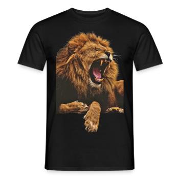 King of the animals lion - Men's T-Shirt - black - Front - AI Model Male 178 light (178cm)