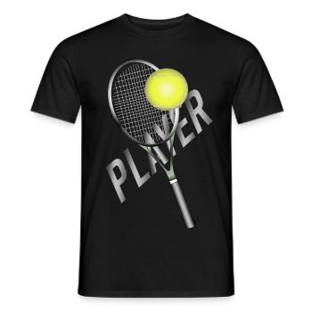 Tennisspieler - Männer T-Shirt - Schwarz - Vorne - AI Model Male 178 light (178cm)